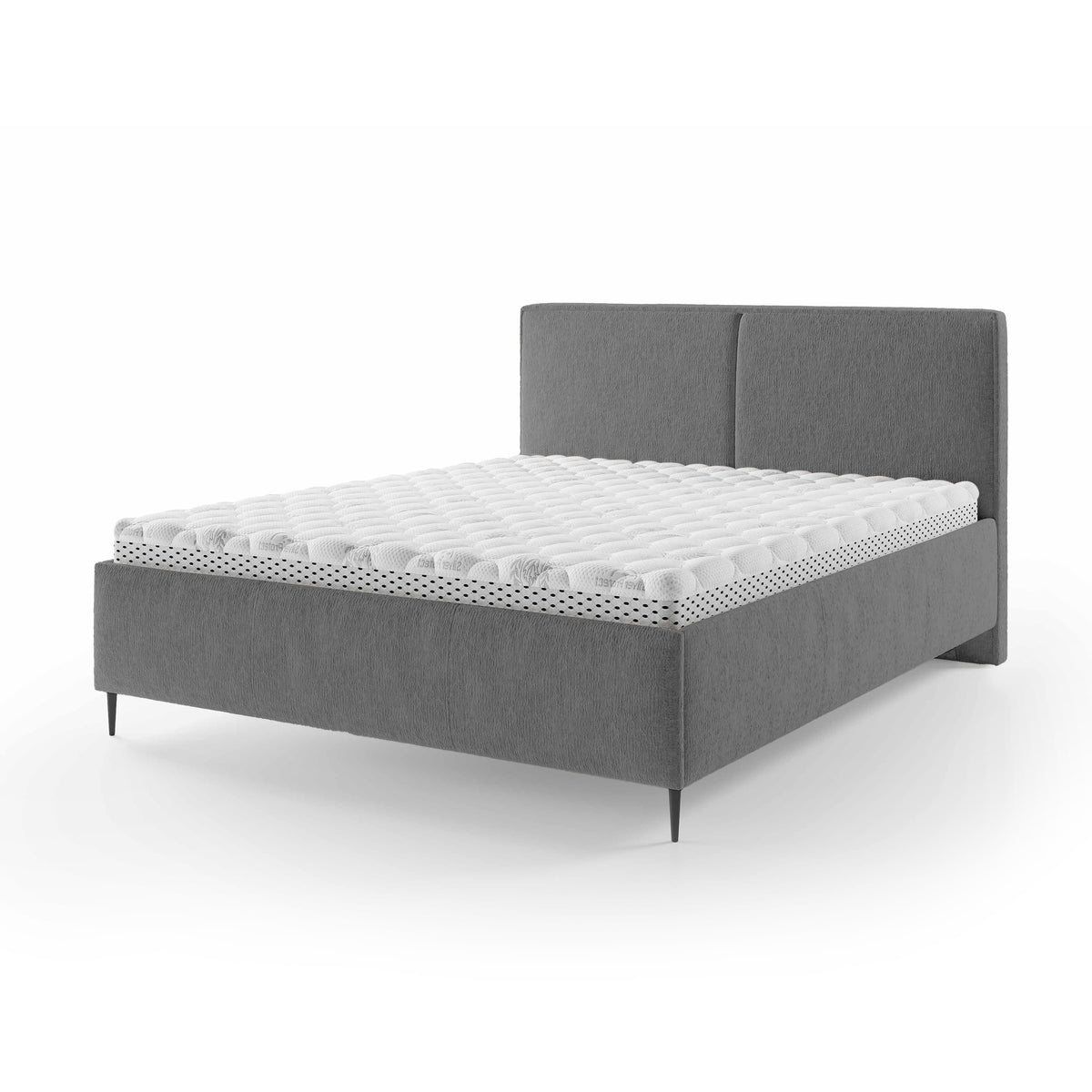 Hatti Upholstered Ottoman Bed with Storage, Minimalist Style – Dark Ash (PERFECT HARMONY 82), 180x200