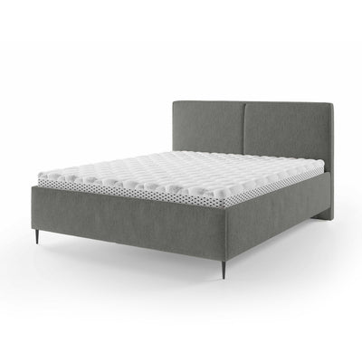 Hatti Upholstered Ottoman Bed with Storage, Minimalist Style – Stone Mist (PERFECT HARMONY 85), 140 200