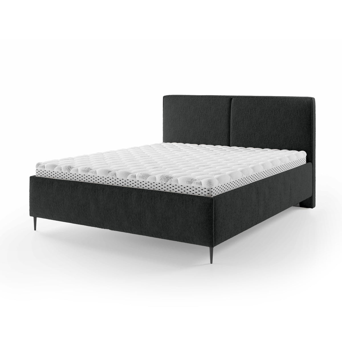 Hatti Upholstered Ottoman Bed with Storage, Minimalist Style – Graphite Chill (PERFECT HARMONY 90), 180x200