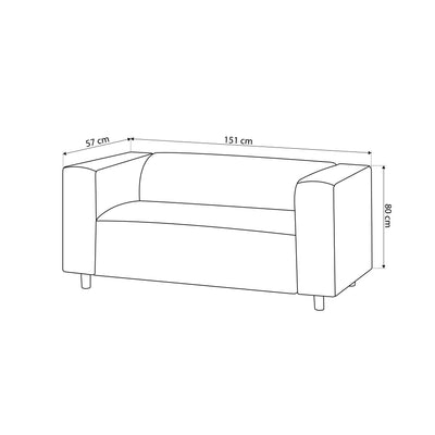 July 2 Seater Sofa 151 cm – dimensions drawing