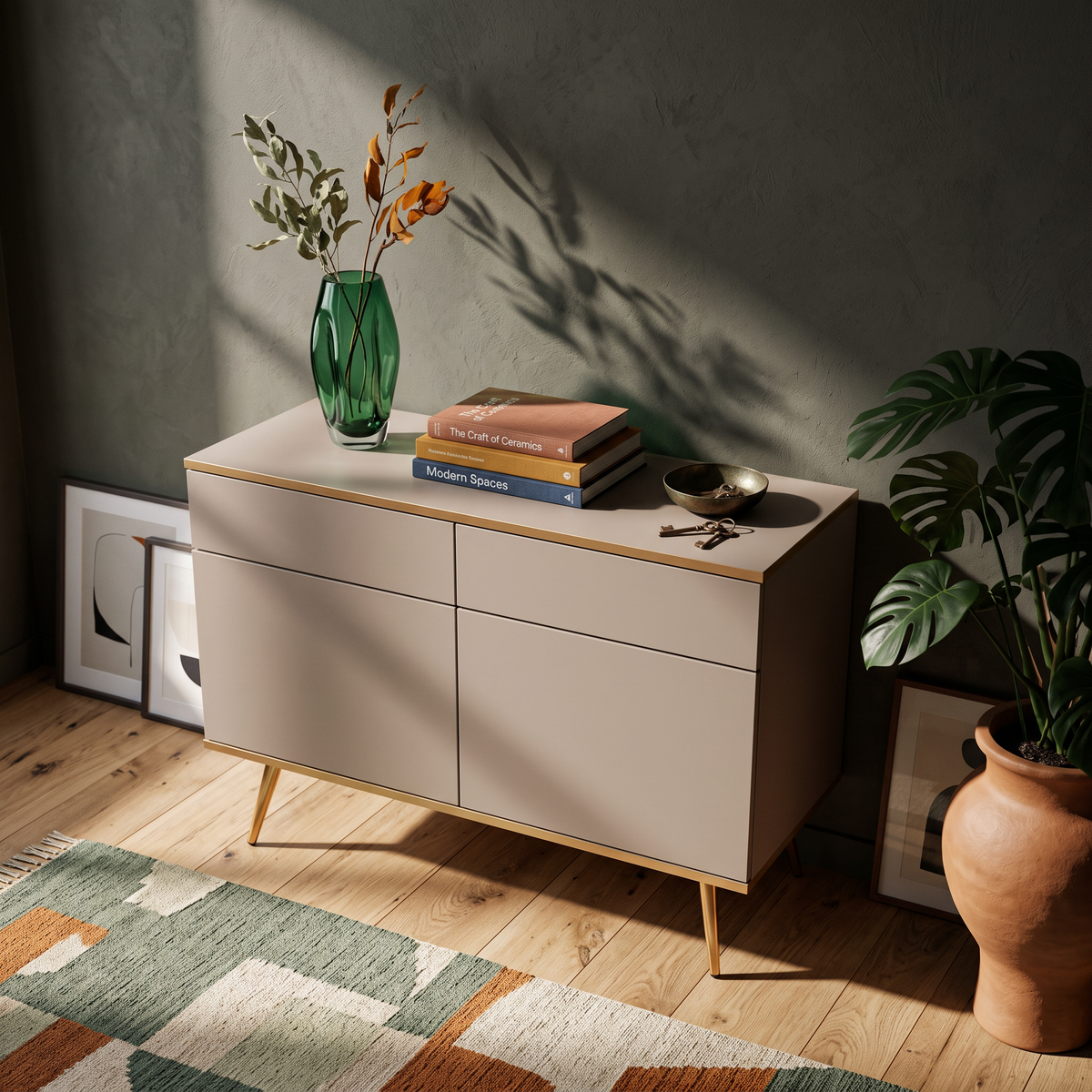 Meva Sideboard 107x85, Glamour Style – in a room setting