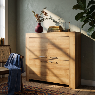 Gorky Storage Sideboard 120x117, Scandinavian Style – in a room setting
