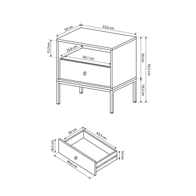 Kviat Bedside Table with Drawer 54x57 cm, Modern Classic Style – photo 8