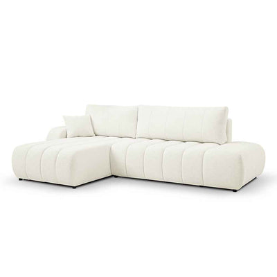 Baloa Corner Sofa Bed DL 276 cm, Modern Style – Left-sided, Ivory Coast (LAMBI 01)