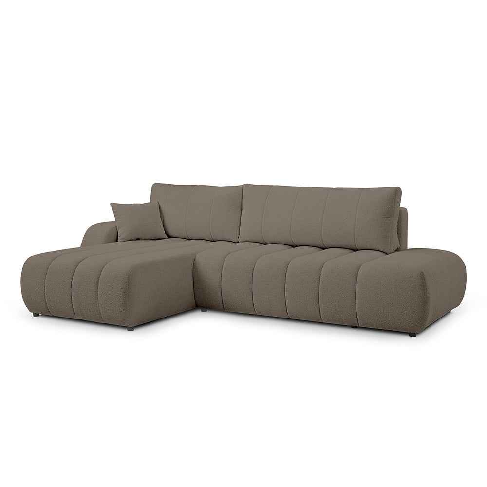 Baloa Corner Sofa Bed DL 276 cm, Modern Style – Left-sided, Oak Shadow (LAMBI 03)