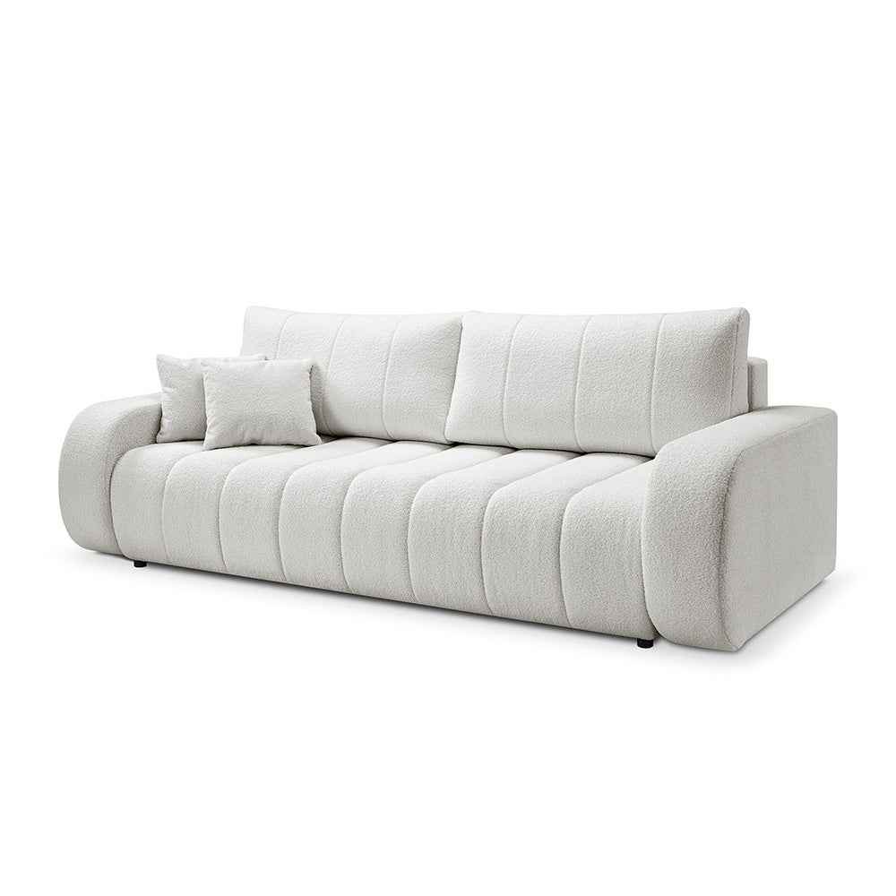 Baloa 3 Seater Sofa Bed 144x200, Scandinavian Style – Morning Mist (LAMBI 07)