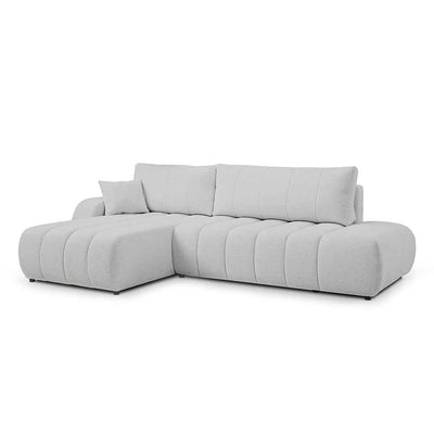 Baloa Corner Sofa Bed DL 276 cm, Modern Style – Left-sided, Misty Stone (LAMBI 09)