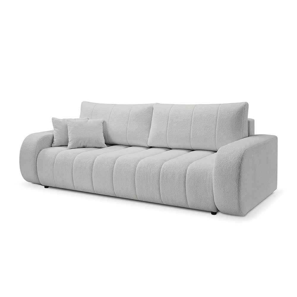 Baloa 3 Seater Sofa Bed 144x200, Scandinavian Style – Misty Stone (LAMBI 09)