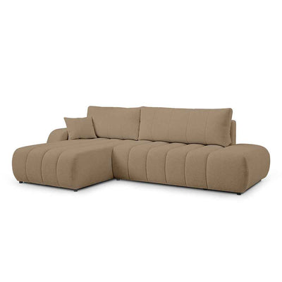 Baloa Corner Sofa Bed DL 276 cm, Modern Style – Left-sided, Caramel Grain (LAMBI 10)