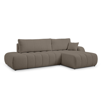 Baloa Corner Sofa Bed DL 276 cm, Modern Style – Right-sided, Oak Shadow (LAMBI 03)