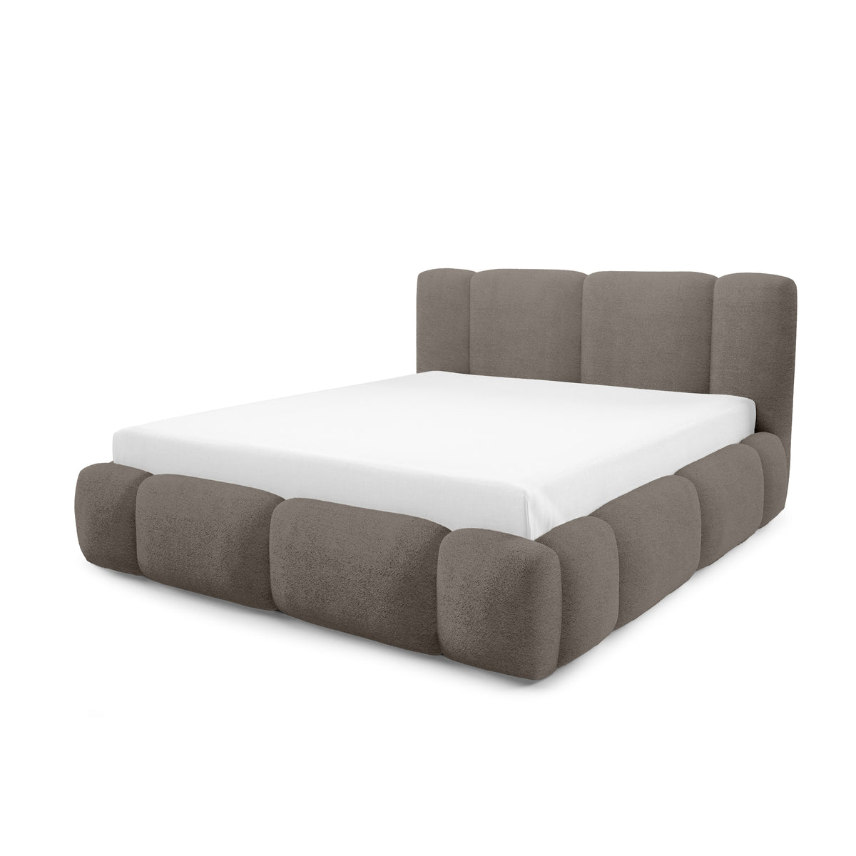 Neria Upholstered Ottoman Bed with Storage, Various Sizes in Japandi Style – Oak Shadow (LAMBI 03)