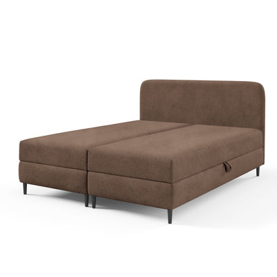 Anemon Continental Divan Bed with Storage, Modern Style – Cognac Brown (LAMBI 04), 200