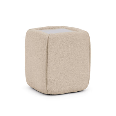 Neria Bedside Table 50x55 Without Drawers, Minimalist Style – Velvet Beige (LAMBI 06)