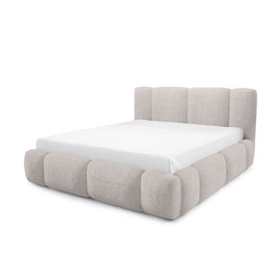 Neria Upholstered Ottoman Bed with Storage, Various Sizes in Japandi Style – Misty Stone (LAMBI 09)