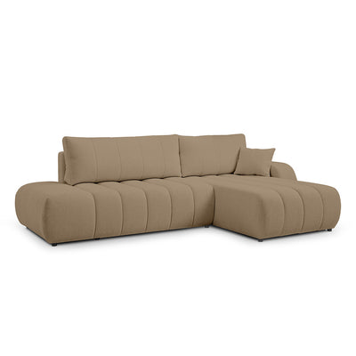 Baloa Corner Sofa Bed DL 276 cm, Modern Style – Right-sided, Caramel Grain (LAMBI 10)