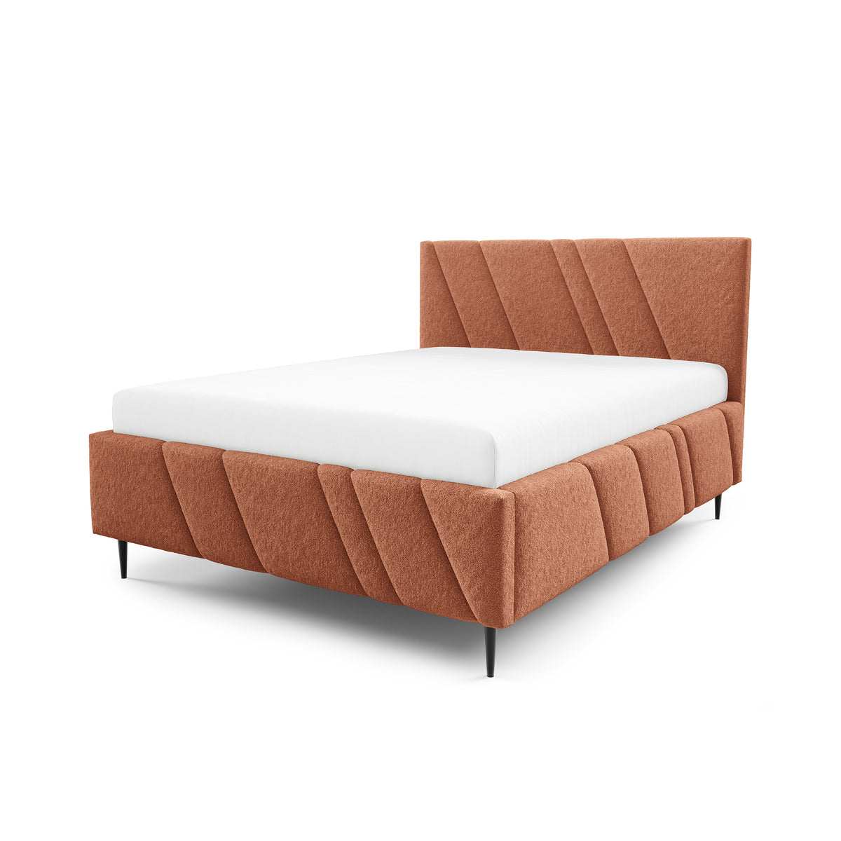 Raiz Quilted Upholstered Ottoman Bed with Storage, Various Sizes in Modern Style, Lambi Fabric – Copper Glow (LAMBI 14)