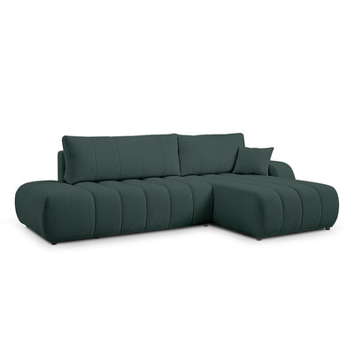 Baloa Corner Sofa Bed DL 276 cm, Modern Style – Right-sided, Forest Olive (LAMBI 15)