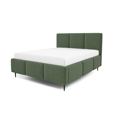 Melora Upholstered Ottoman Bed with Storage, Various Sizes in Modern Style, Lambi Fabric – Forest Olive (LAMBI 15)