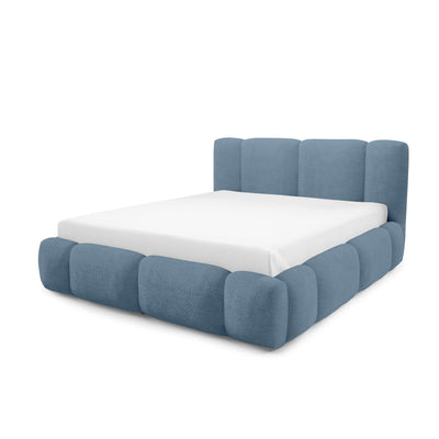 Neria Upholstered Ottoman Bed with Storage, Various Sizes in Japandi Style – Gray Blue Morning (LAMBI 16)