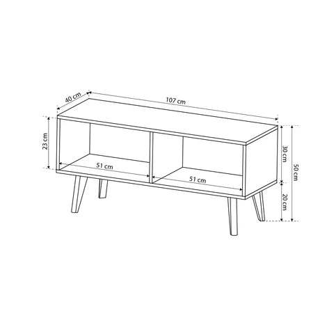 Lato TV Unit 107x50, Scandinavian Style – Riviera Oak, Wooden Legs, MDF Fronts – photo 4