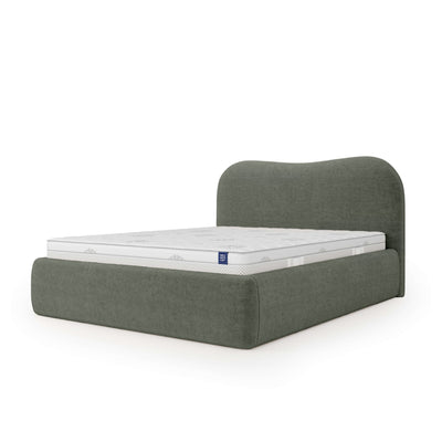 Leo Upholstered Ottoman Bed with Storage, Modern Style – Olive Graphite (VOUGE 11), 200