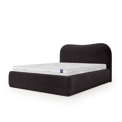 Leo Upholstered Ottoman Bed with Storage, Modern Style – Dark Onyx (VOUGE 17), 200