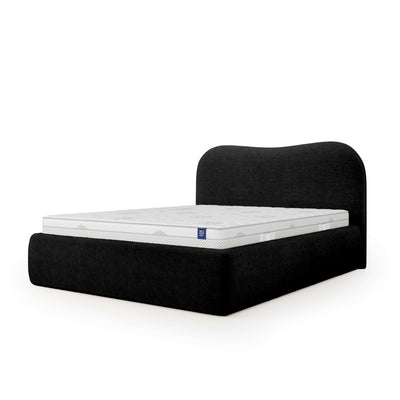 Leo Upholstered Ottoman Bed with Storage, Modern Style – Deep Black (VOUGE 18), 200