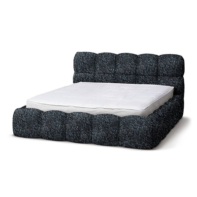 Mevy Upholstered Ottoman Bed with Storage, Minimalist Style – Black Pearl (MISCANTO 60), 200