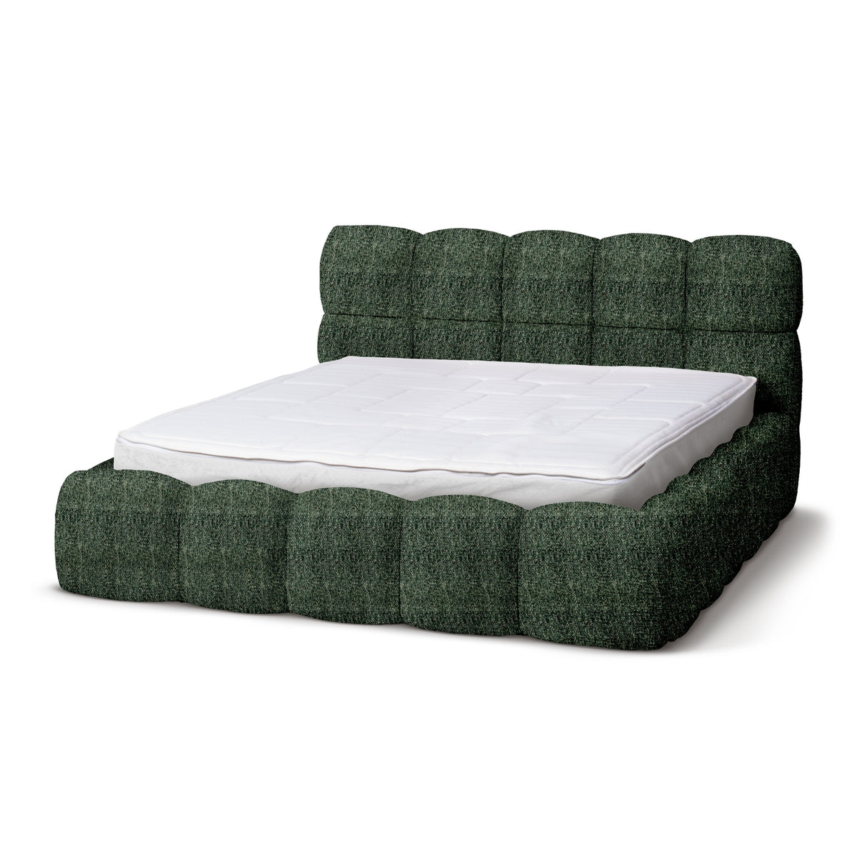 Mevy Upholstered Ottoman Bed with Storage, Minimalist Style – Forest Undergrowth (MISCANTO 75), 200