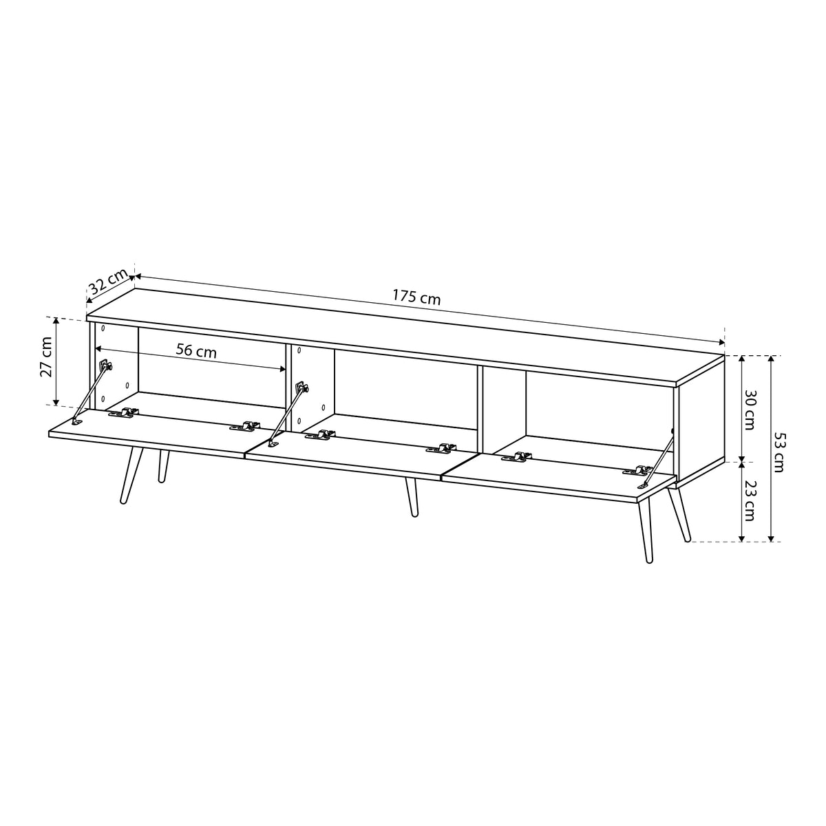 Meva TV Unit 175x30 with Gold Accents – photo 5