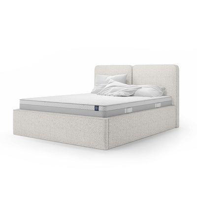 Mokka Upholstered Ottoman Bed with Storage, Modern Style – Cream Taupe (ARAGON 03), 140 200