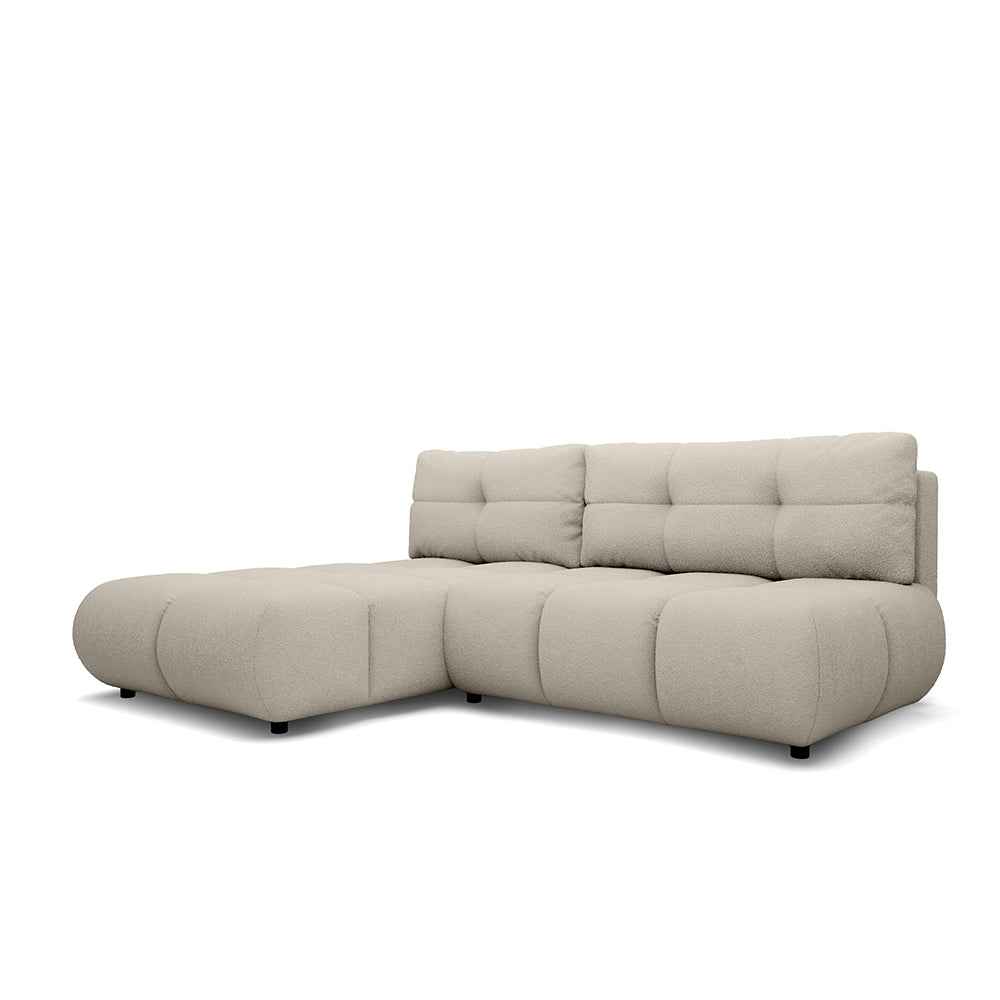 Milorya Corner Sofa Bed DL 230 cm, Modern Style – Left-sided, Cool Beige (NOW OR NEVER 06)