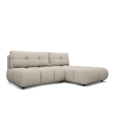 Milorya Corner Sofa Bed DL 230 cm, Modern Style – Right-sided, Cool Beige (NOW OR NEVER 06)