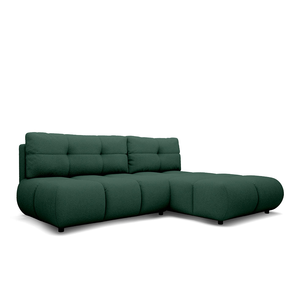 Milorya Corner Sofa Bed DL 230 cm, Modern Style – Right-sided, Forest Patina (NOW OR NEVER 34)