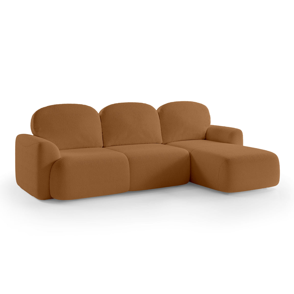 Bulu 3–4 Seater Corner Sofa Bed DL 260 cm, Modern Style – Right-Sided, Roasted Walnut (PERFECT HARMONY 56)