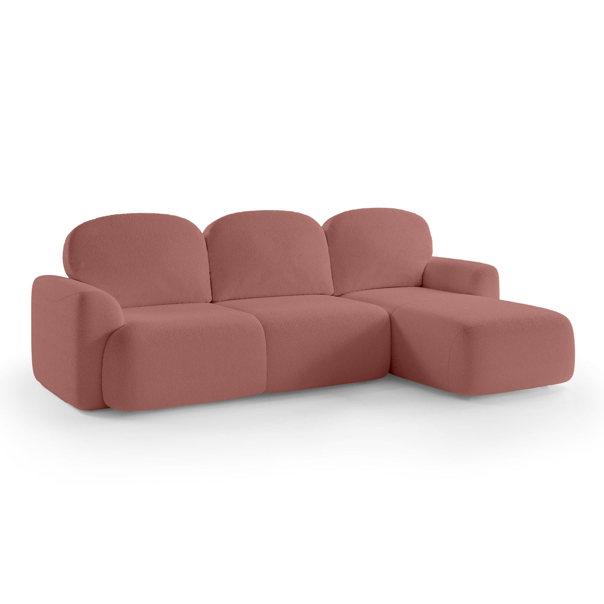 Bulu 3–4 Seater Corner Sofa Bed DL 260 cm, Modern Style – Right-Sided, Brick Glow (PERFECT HARMONY 63)