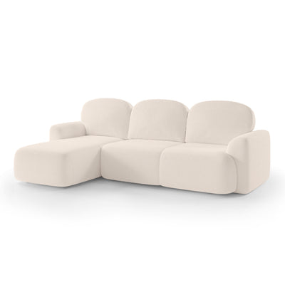 Bulu 3–4 Seater Corner Sofa Bed DL 260 cm, Modern Style – Left-Sided, Creamy Fluff (PERFECT HARMONY 02)