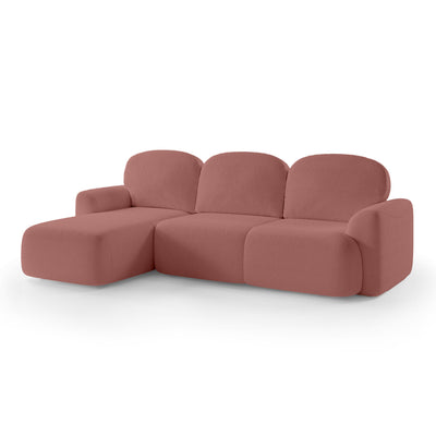 Bulu 3–4 Seater Corner Sofa Bed DL 260 cm, Modern Style – Left-Sided, Brick Glow (PERFECT HARMONY 63)