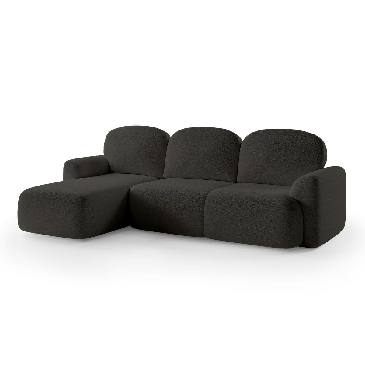 Bulu 3–4 Seater Corner Sofa Bed DL 260 cm, Modern Style – Left-Sided, Dark Anthracite (PERFECT HARMONY 99)