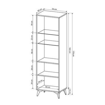 Nirwana Glass Display Cabinet 54x178 cm, Modern Style – photo 5