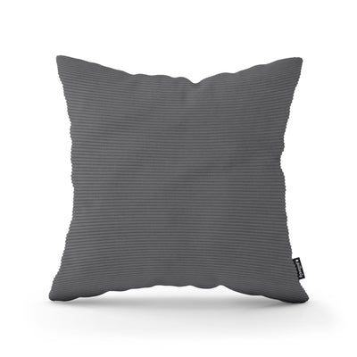 Corduroy Decorative Cushion 45x45 cm, Scandinavian and Boho Style – Dark Anthracite (ONTARIO 16)