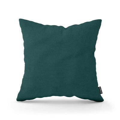 Corduroy Decorative Cushion 45x45 cm, Scandinavian and Boho Style – Emerald Abyss (ONTARIO 37)