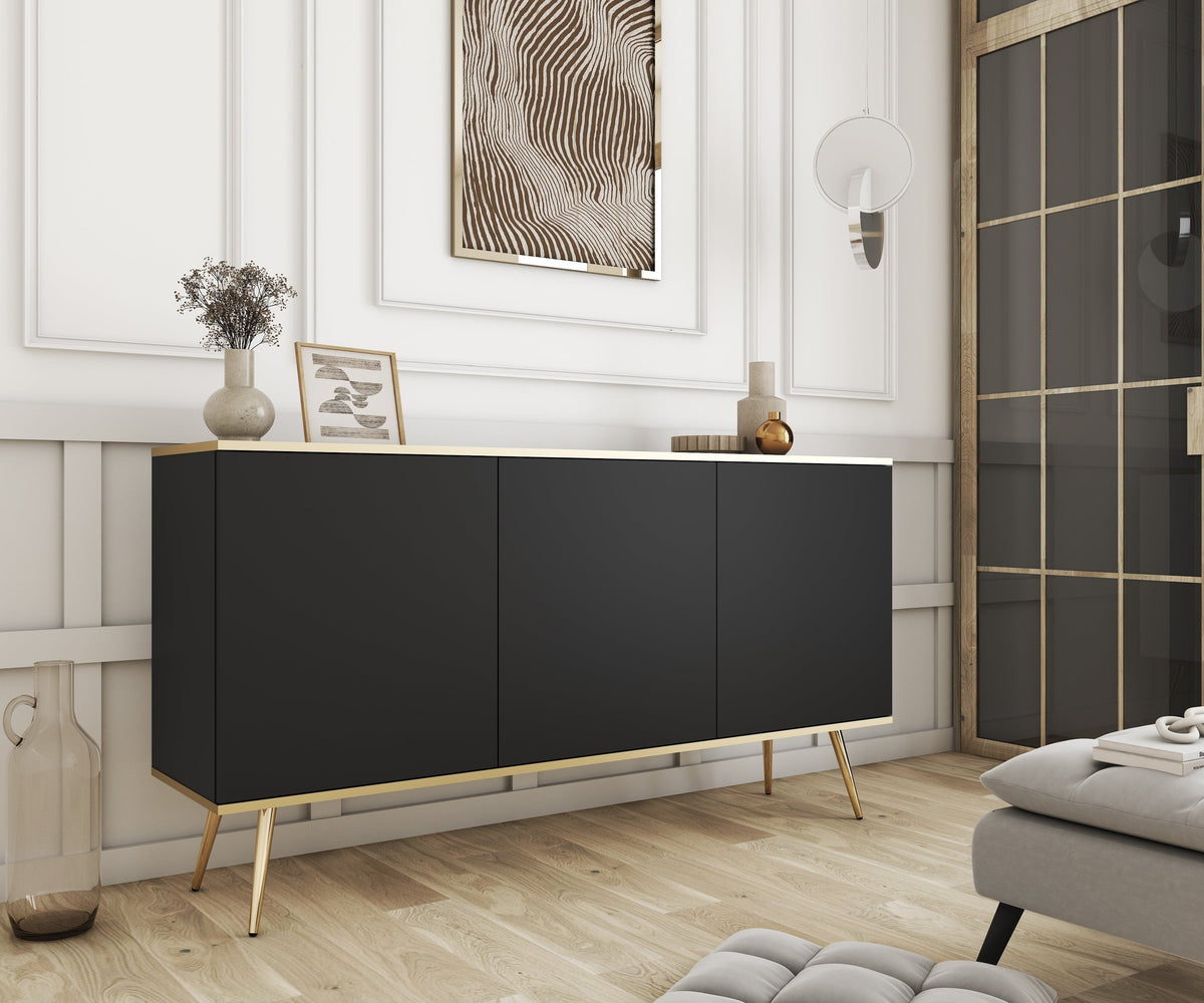 Meva Sideboard 160x85, Glamour Style – in a room setting