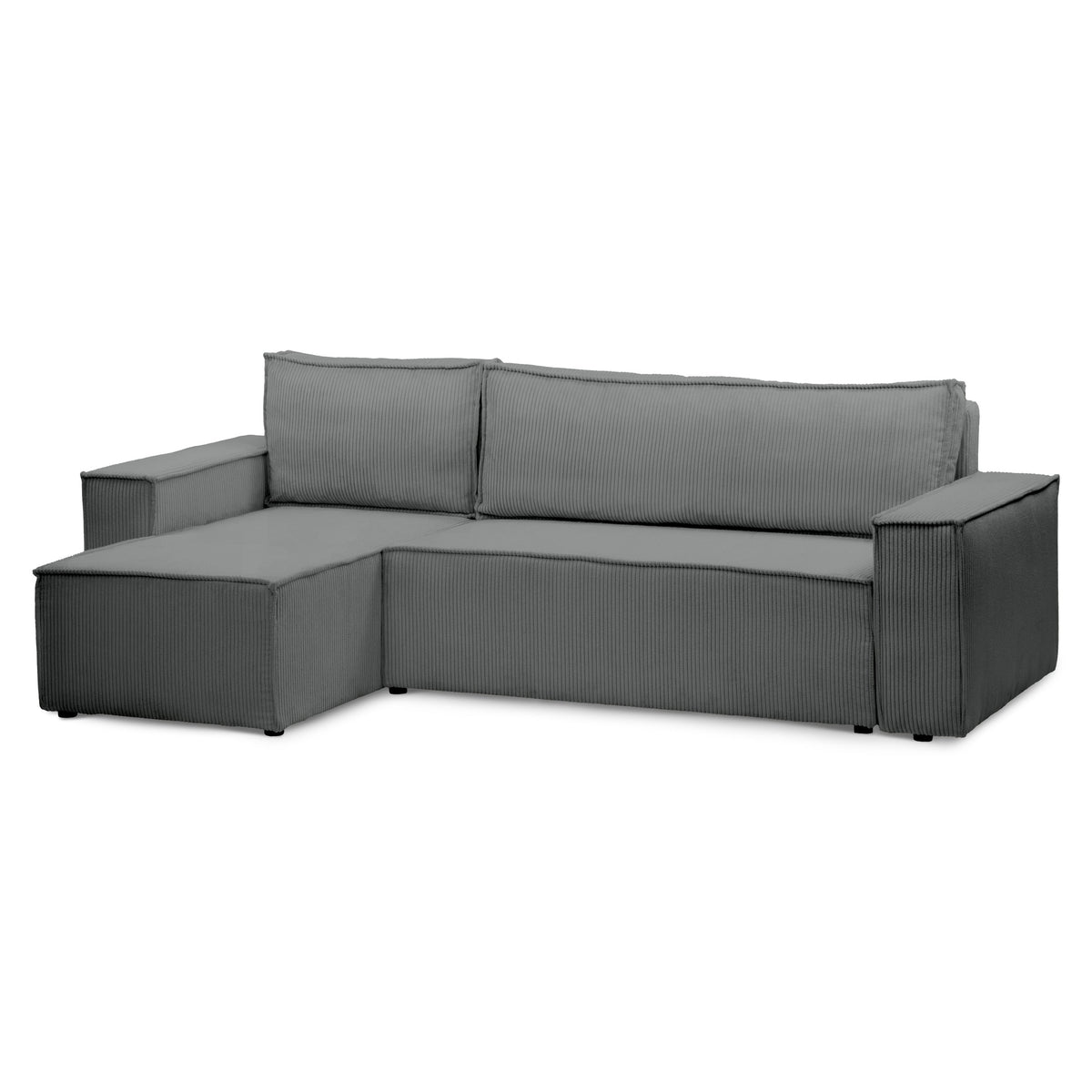 Agi 3 Seater Reversible Corner Sofa Bed 200x142–154, Loft Style – Zinc (POSO 115), Universal