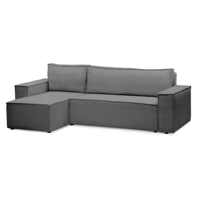 Agi 3 Seater Reversible Corner Sofa Bed 200x142–154, Loft Style – Zinc (POSO 115), Universal