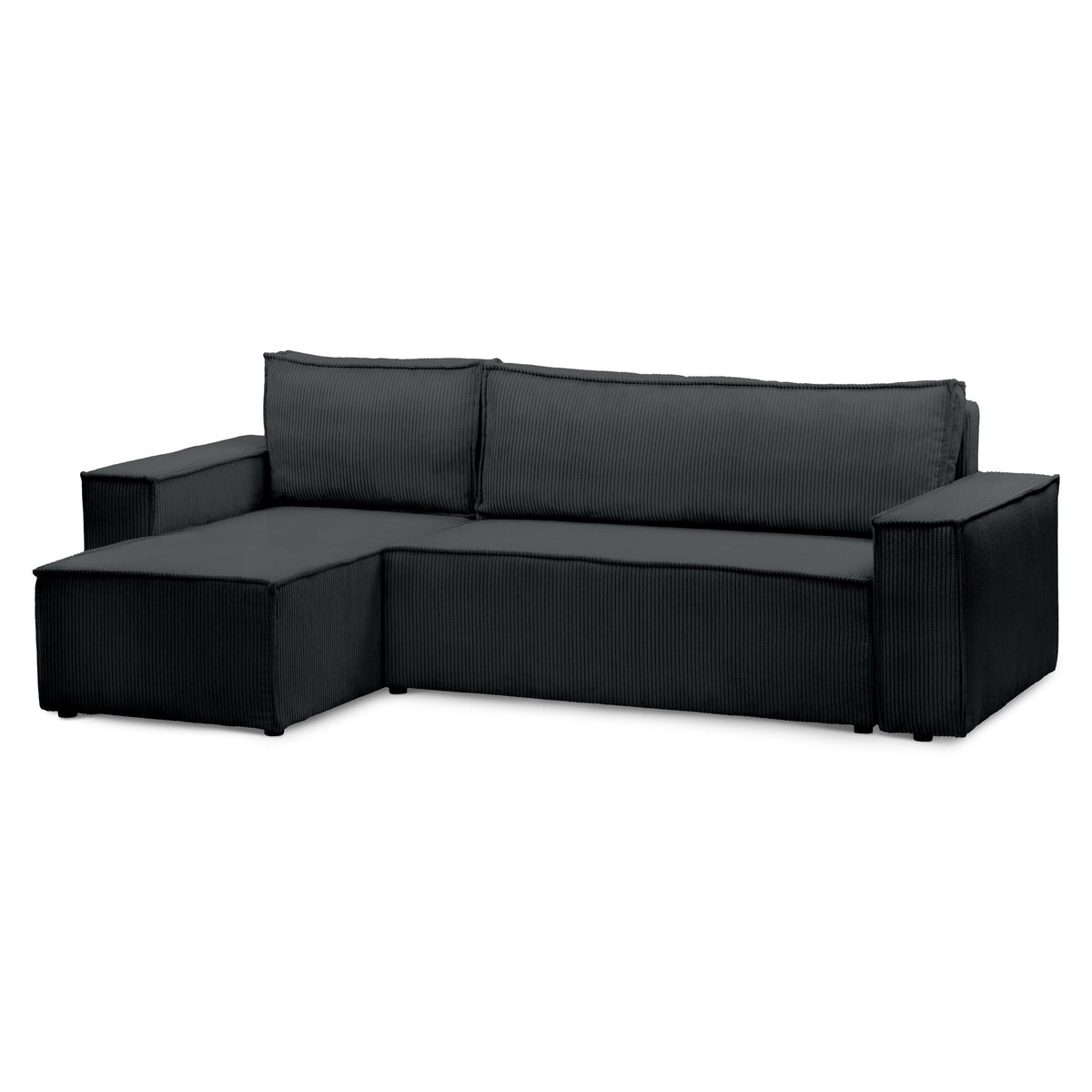 Agi 3 Seater Reversible Corner Sofa Bed 200x142–154, Loft Style – Coal (POSO 135), Universal