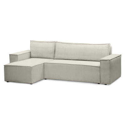 Agi 3 Seater Reversible Corner Sofa Bed 200x142–154, Loft Style – Gray Linen (POSO 140), Universal