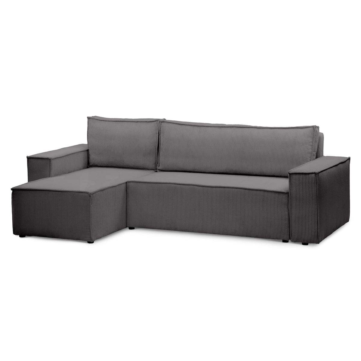 Agi 3 Seater Reversible Corner Sofa Bed 200x142–154, Loft Style – Steel Bronze (POSO 22), Universal
