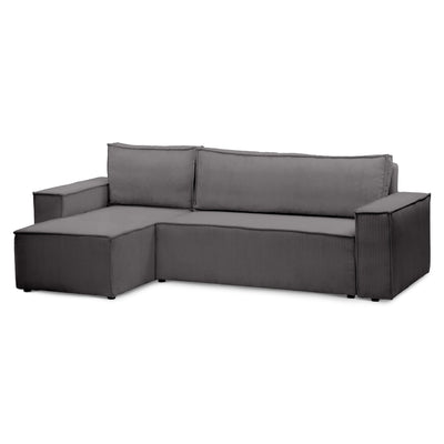 Agi 3 Seater Reversible Corner Sofa Bed 200x142–154, Loft Style – Steel Bronze (POSO 22), Universal