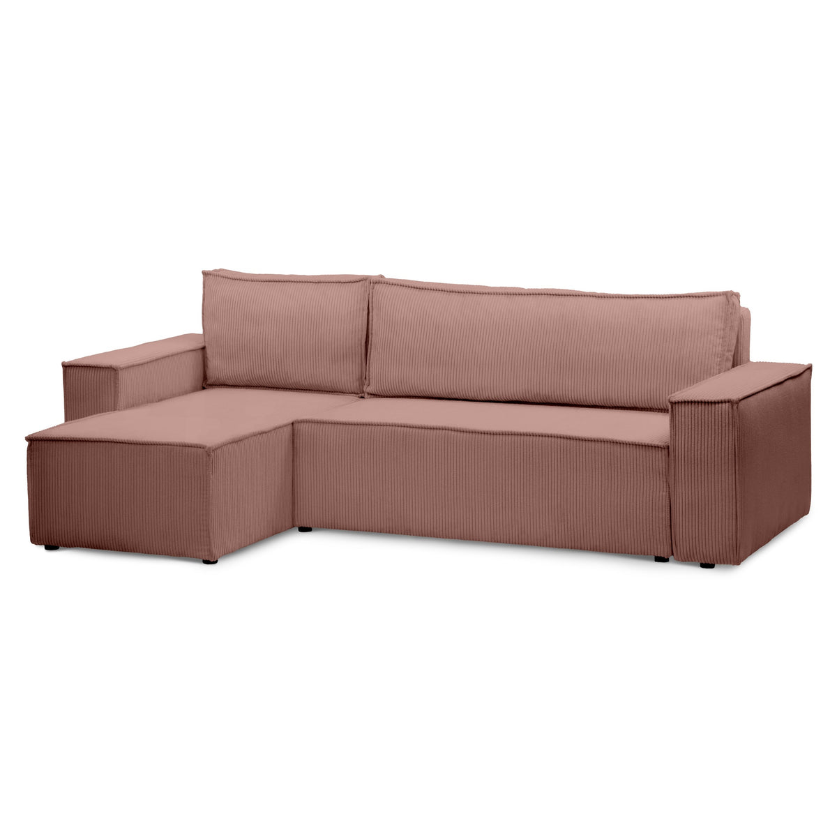 Agi 3 Seater Reversible Corner Sofa Bed 200x142–154, Loft Style – Brick Warmth (POSO 29), Universal